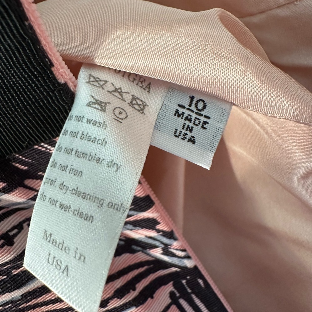 CAROLINA HERRERA 10 Silk Splash Parasol Strapless Cocktail Pink Dress MADE USA - Picture 15 of 16